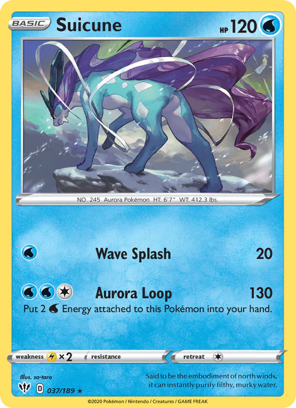 Carta Suicune 037/189 de Darkness Ablaze