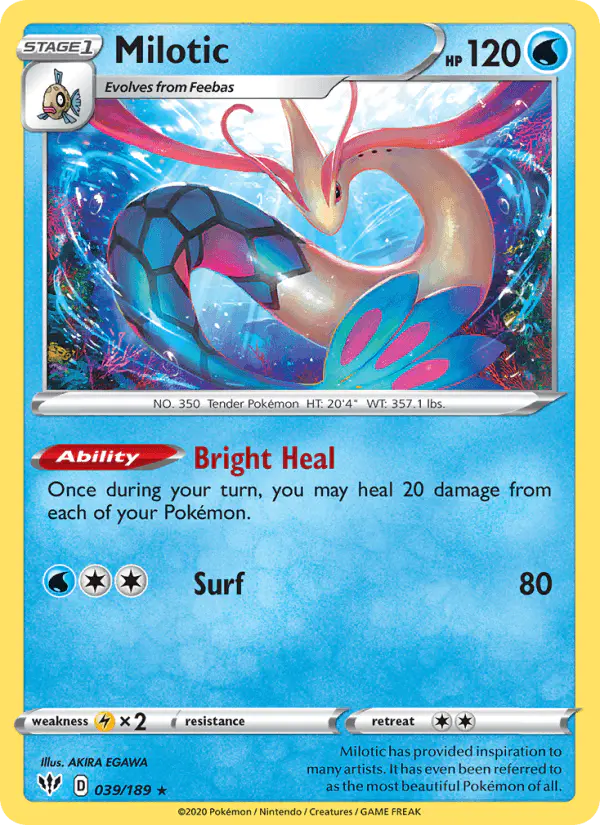 Carta Milotic 039/189 de Darkness Ablaze