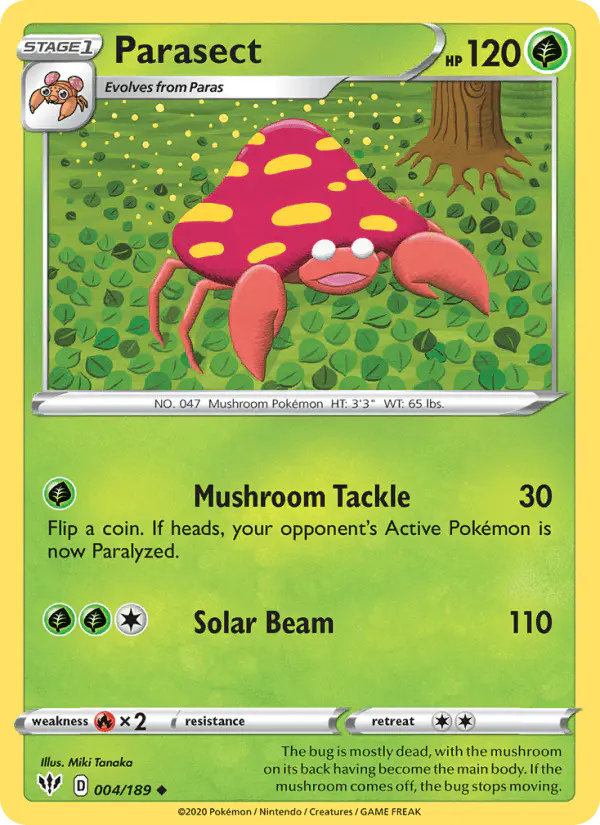 Carta Parasect 004/189 de Darkness Ablaze