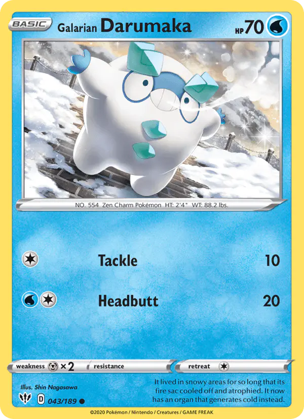 Carta Galarian Darumaka 043/189 de Darkness Ablaze
