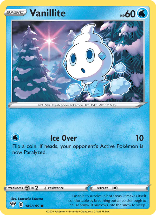 Carta Vanillite 045/189 de Darkness Ablaze