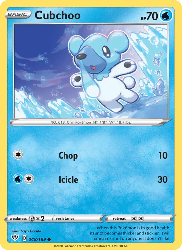 Carta Cubchoo 048/189 de Darkness Ablaze