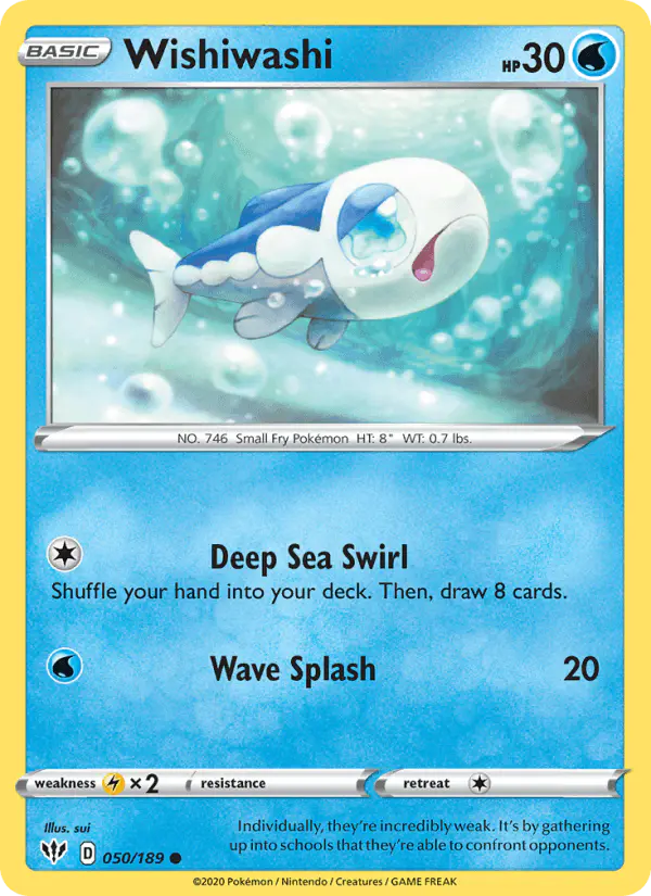 Carta Wishiwashi 050/189 de Darkness Ablaze