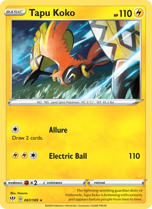 Carta Tapu Koko 061/189 de Darkness Ablaze