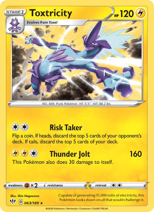 Carta Toxtricity 063/189 de Darkness Ablaze