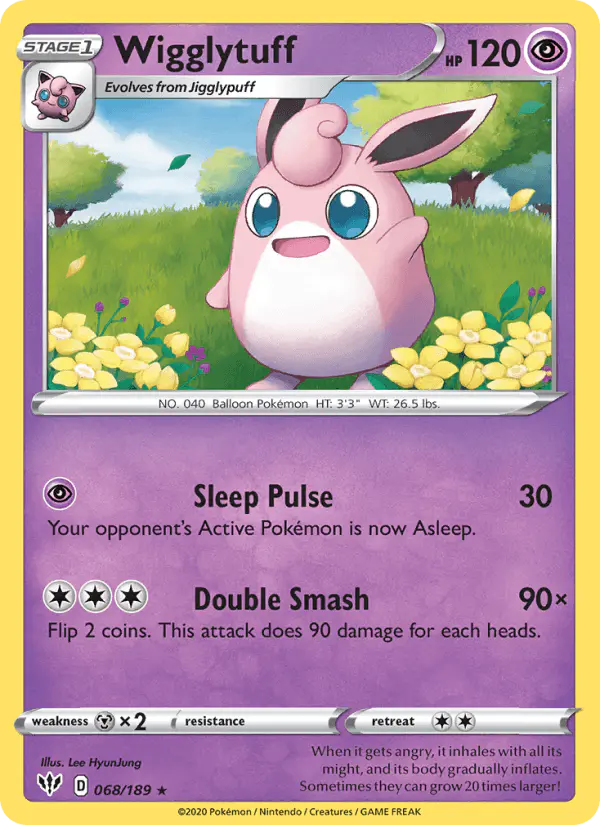Carta Wigglytuff 068/189 de Darkness Ablaze