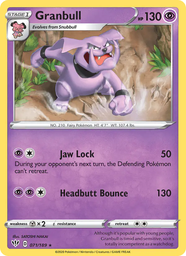 Carta Granbull 071/189 de Darkness Ablaze