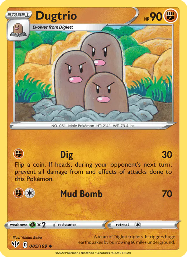 Carta Dugtrio 085/189 de Darkness Ablaze