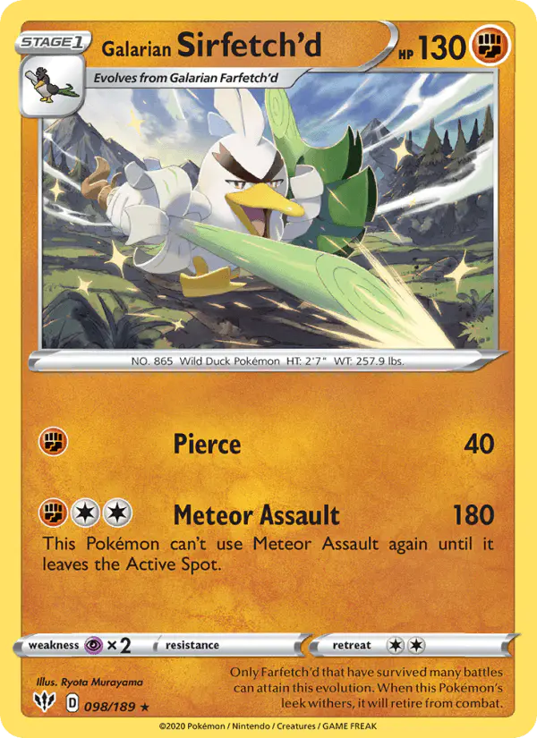 Carta Galarian Sirfetch'd 098/189 de Darkness Ablaze
