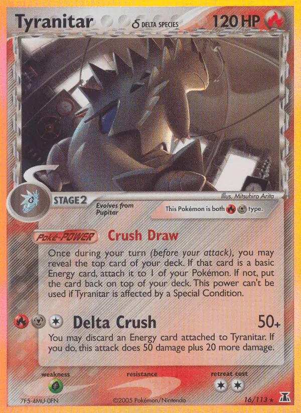 Carta Tyranitar δ 16/113 de Delta Species