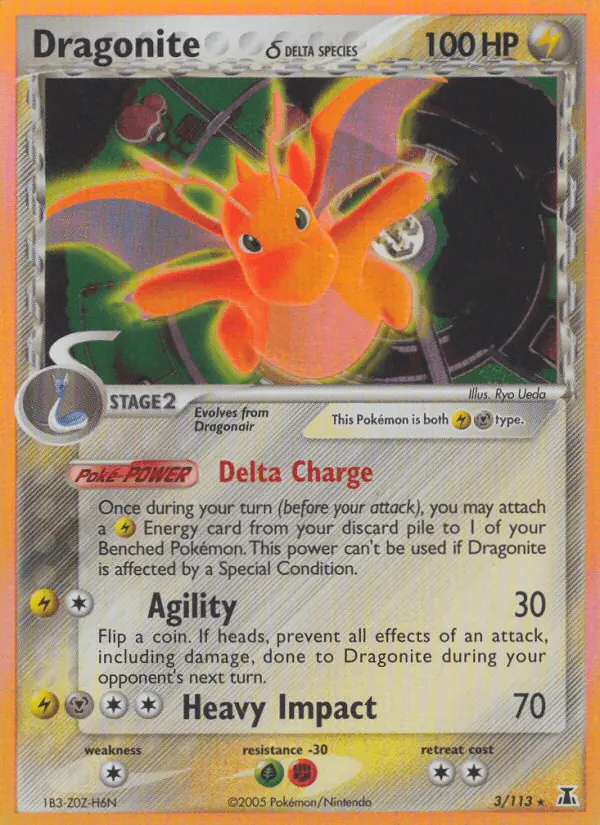Carta Dragonite δ 3/113 de Delta Species