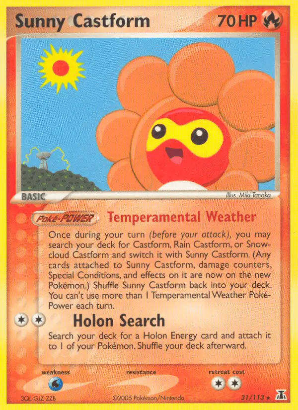 Carta Sunny Castform 31/113 de Delta Species