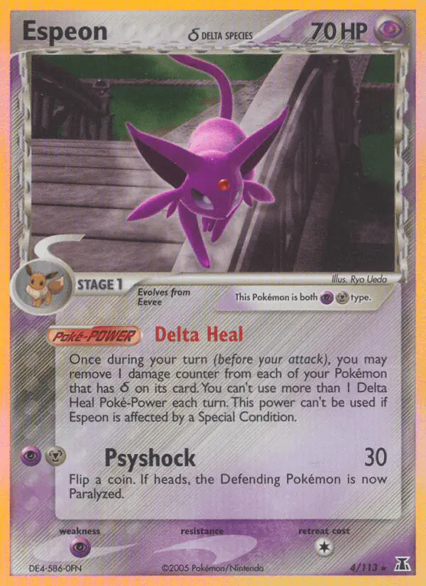 Carta Espeon δ 4/113 de Delta Species