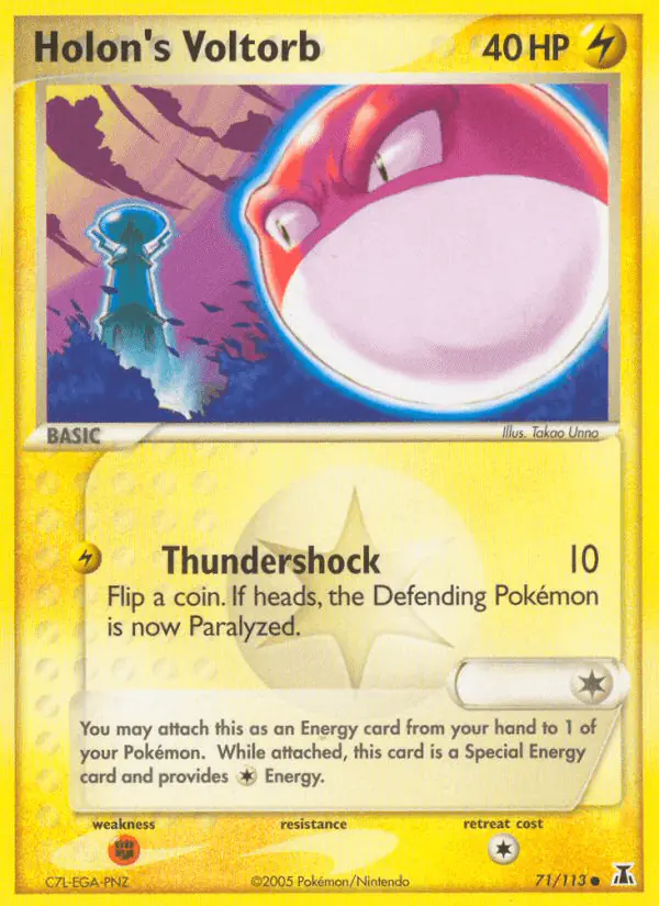 Carta Holon's Voltorb 71/113 de Delta Species