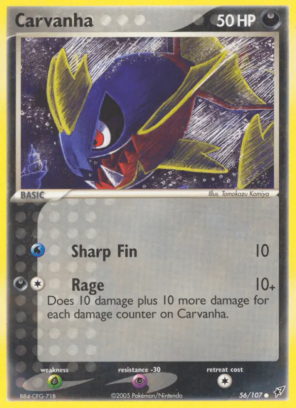 Carta Carvanha 56/107 de Deoxys
