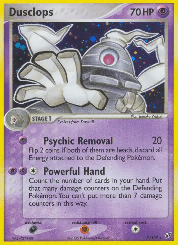 Carta Dusclops 7/107 de Deoxys