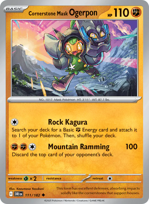 Carta Cornerstone Mask Ogerpon 111/182 de Destined Rivals