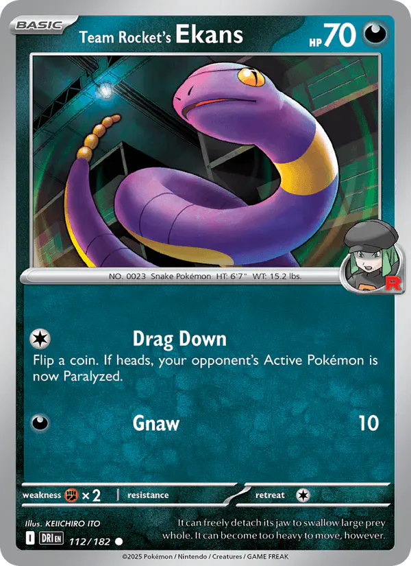 Carta Team Rocket's Ekans 112/182 de Destined Rivals
