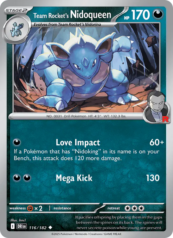 Carta Team Rocket's Nidoqueen 116/182 de Destined Rivals