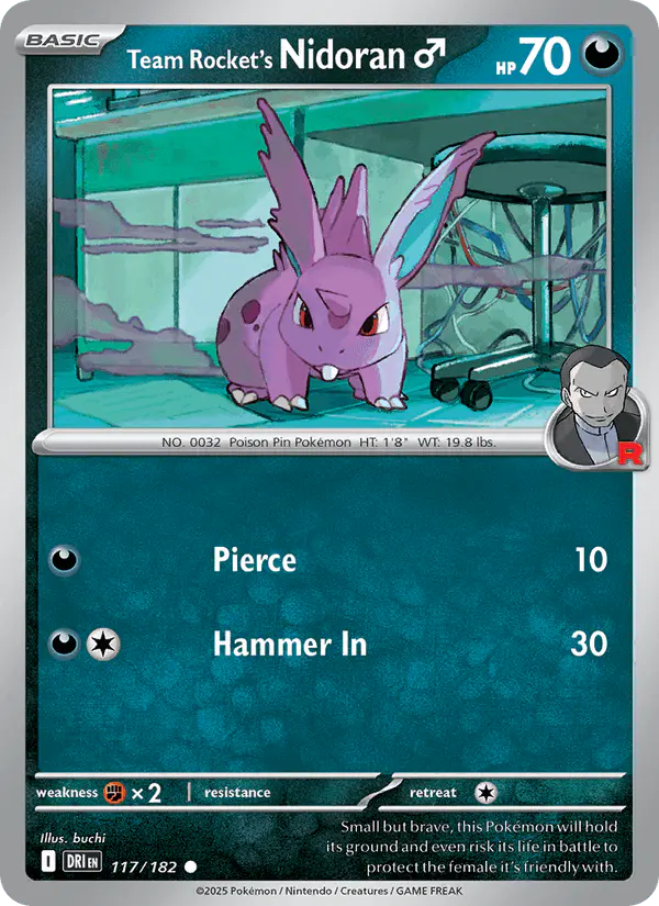 Carta Team Rocket's Nidoran♂ 117/182 de Destined Rivals