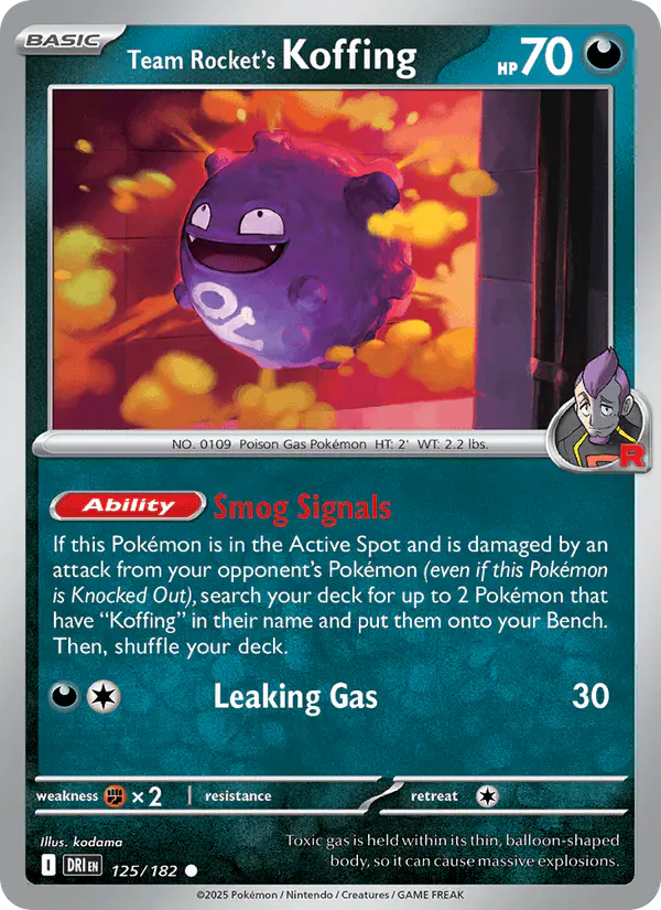 Carta Team Rocket's Koffing 125/182 de Destined Rivals