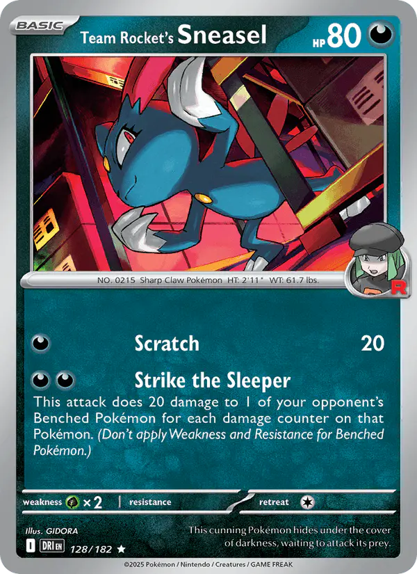 Carta Team Rocket's Sneasel 128/182 de Destined Rivals