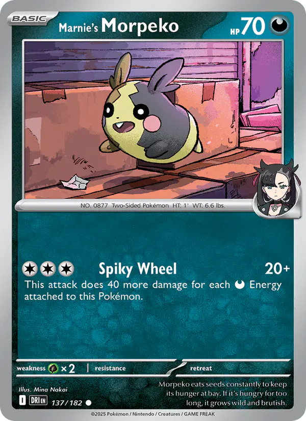 Carta Marnie's Morpeko 137/182 de Destined Rivals