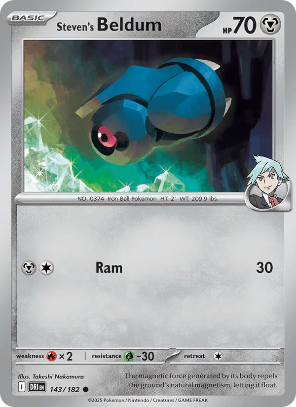 Carta Steven's Beldum 143/182 de Destined Rivals