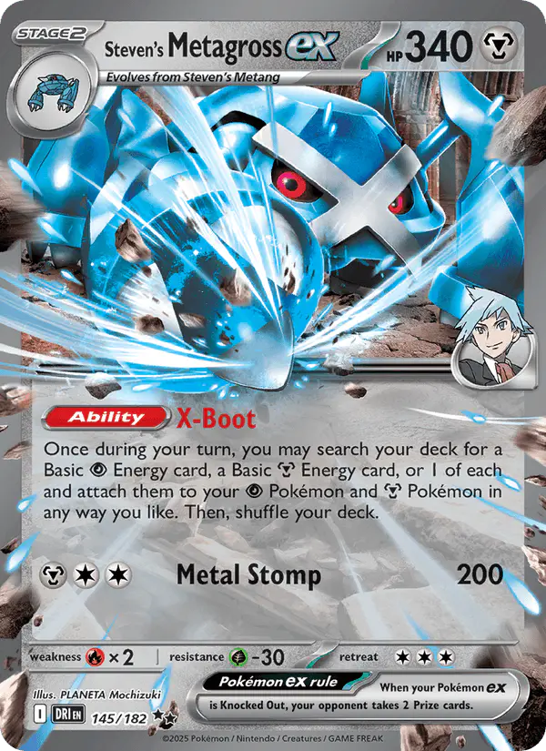 Carta Steven's Metagross ex 145/182 de Destined Rivals