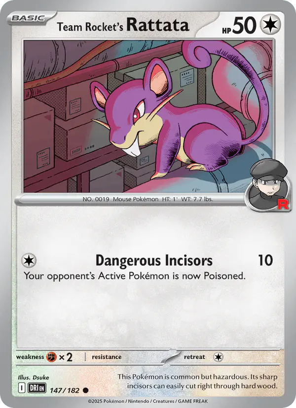 Carta Team Rocket's Rattata 147/182 de Destined Rivals