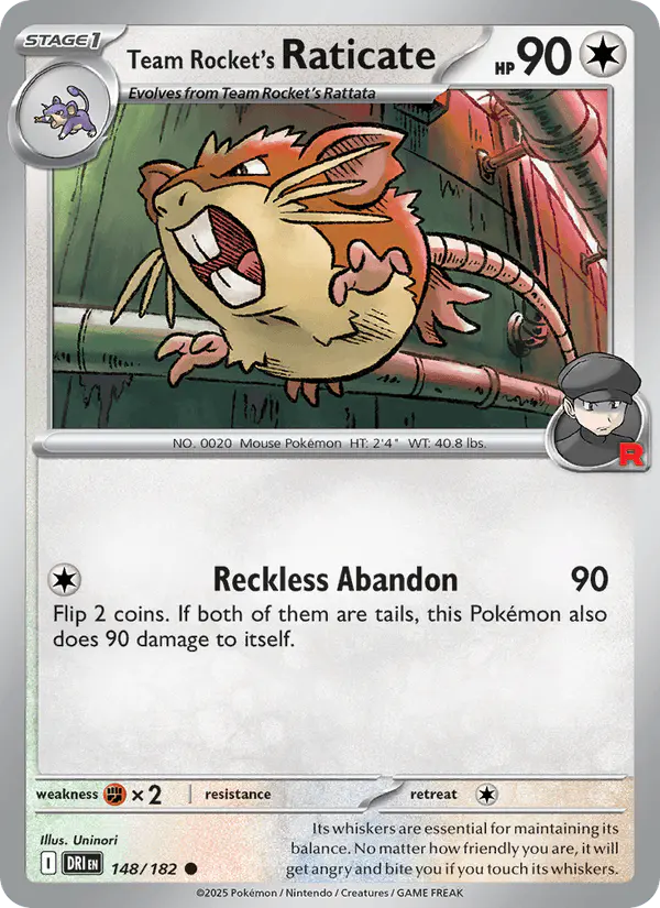 Carta Team Rocket's Raticate 148/182 de Destined Rivals
