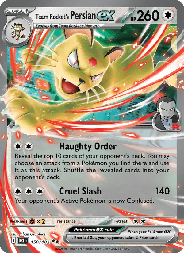 Carta Team Rocket's Persian ex 150/182 de Destined Rivals