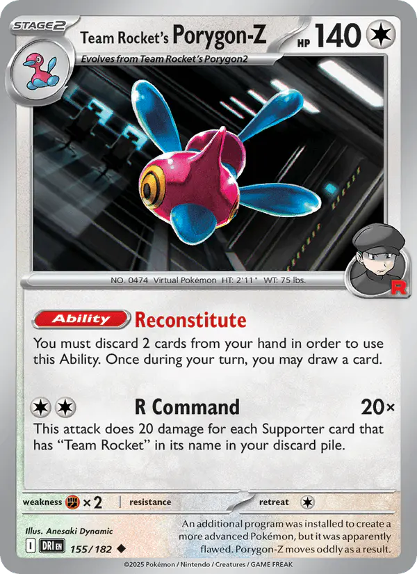 Carta Team Rocket's Porygon-Z 155/182 de Destined Rivals