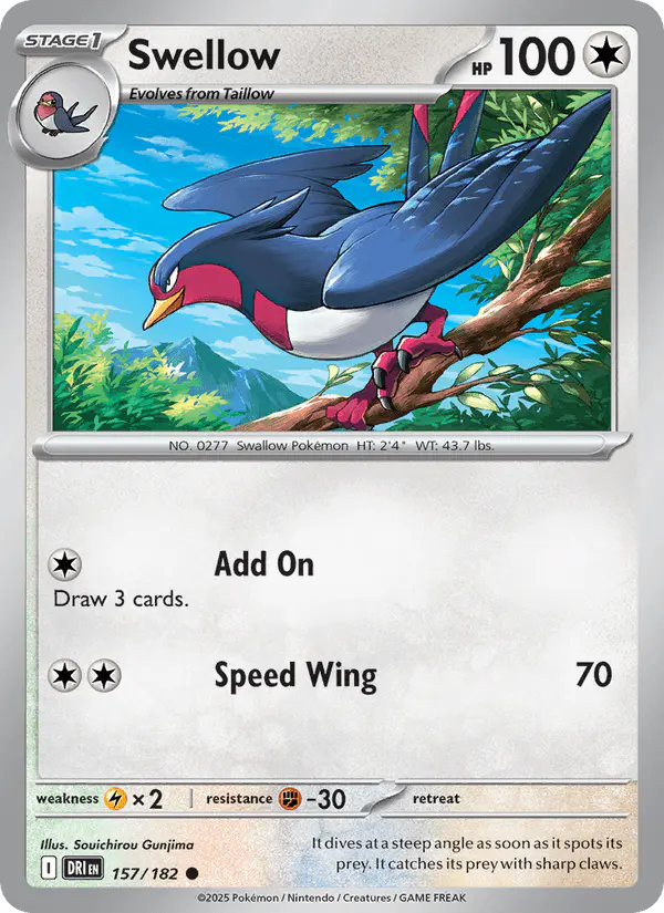 Carta Swellow 157/182 de Destined Rivals