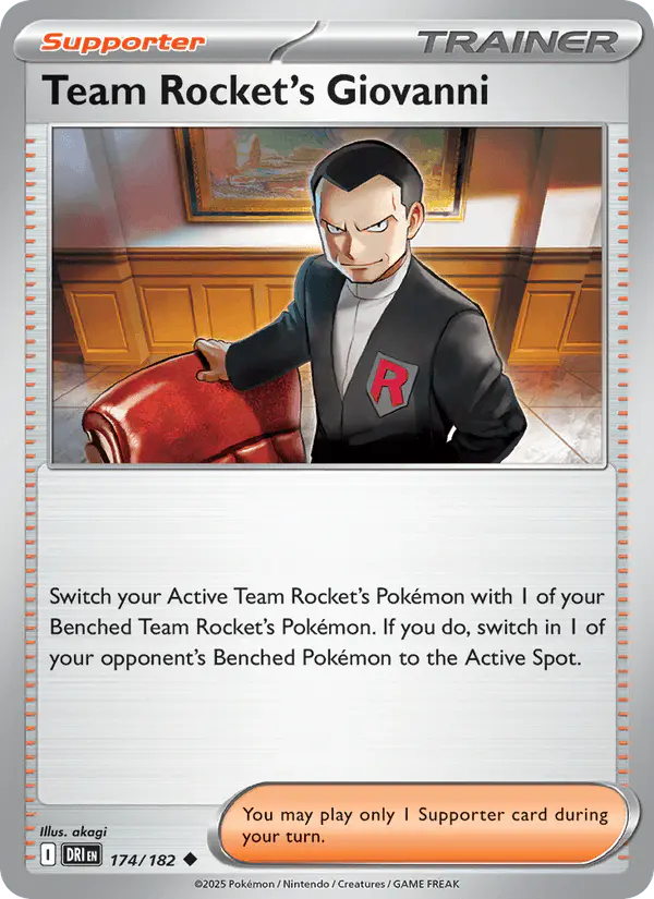 Carta Team Rocket's Giovanni 174/182 de Destined Rivals