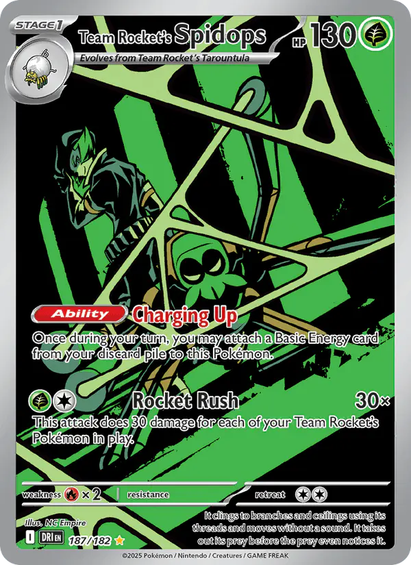 Carta Team Rocket's Spidops 187/182 de Destined Rivals