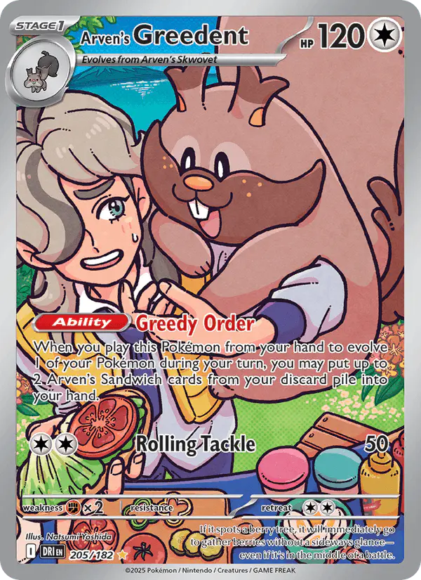 Carta Arven's Greedent 205/182 de Destined Rivals