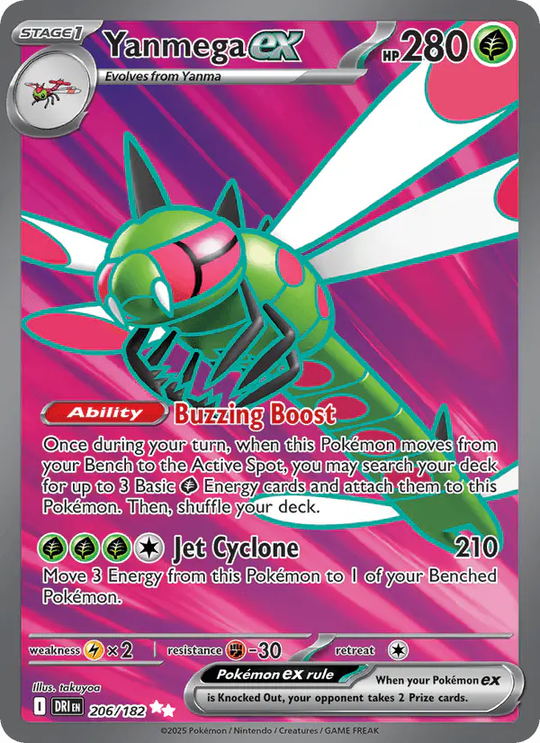 Carta Yanmega ex 206/182 de Destined Rivals