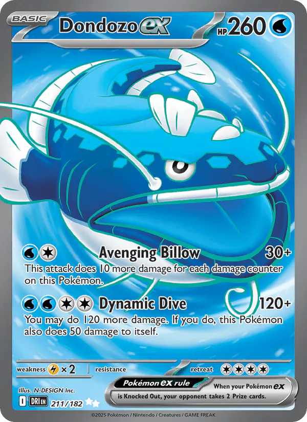 Carta Dondozo ex 211/182 de Destined Rivals