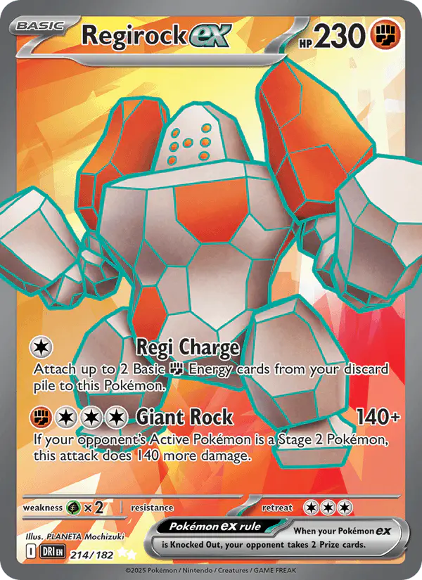 Carta Regirock ex 214/182 de Destined Rivals
