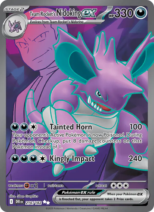 Carta Team Rocket's Nidoking ex 216/182 de Destined Rivals