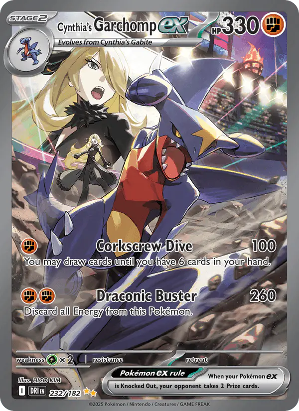 Carta Cynthia's Garchomp ex 232/182 de Destined Rivals