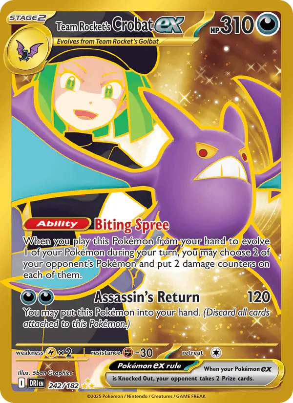 Carta Team Rocket's Crobat ex 242/182 de Destined Rivals