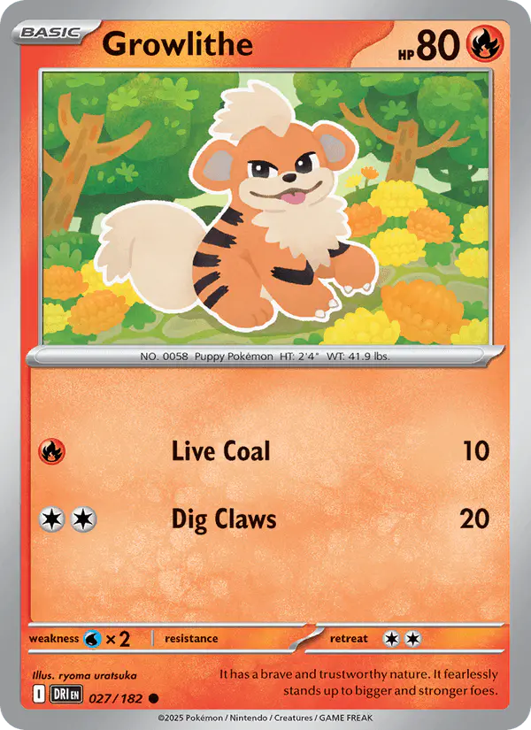 Carta Growlithe 027/182 de Destined Rivals
