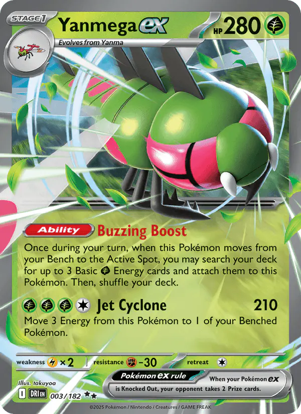 Carta Yanmega ex 003/182 de Destined Rivals