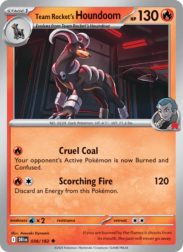 Carta Team Rocket's Houndoom 038/182 de Destined Rivals