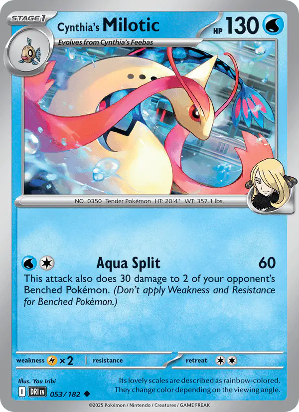 Carta Cynthia's Milotic 053/182 de Destined Rivals