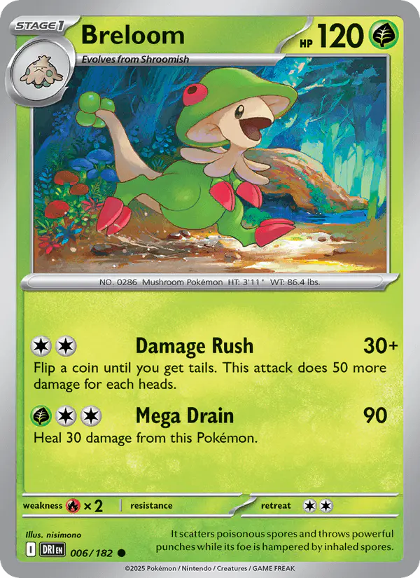 Carta Breloom 006/182 de Destined Rivals