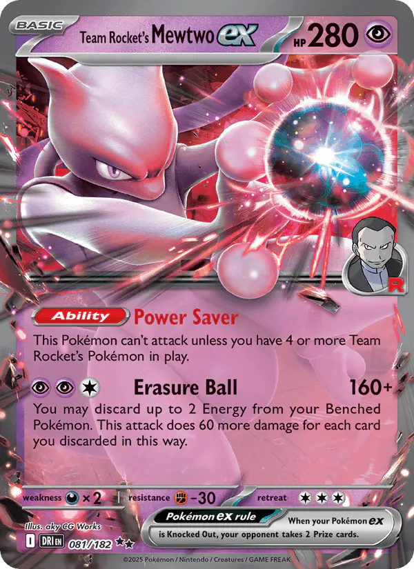 Carta Team Rocket's Mewtwo ex 081/182 de Destined Rivals