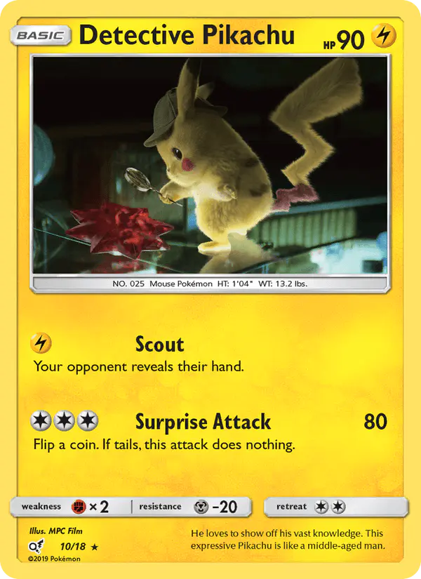 Carta Detective Pikachu 10/18 de Detective Pikachu